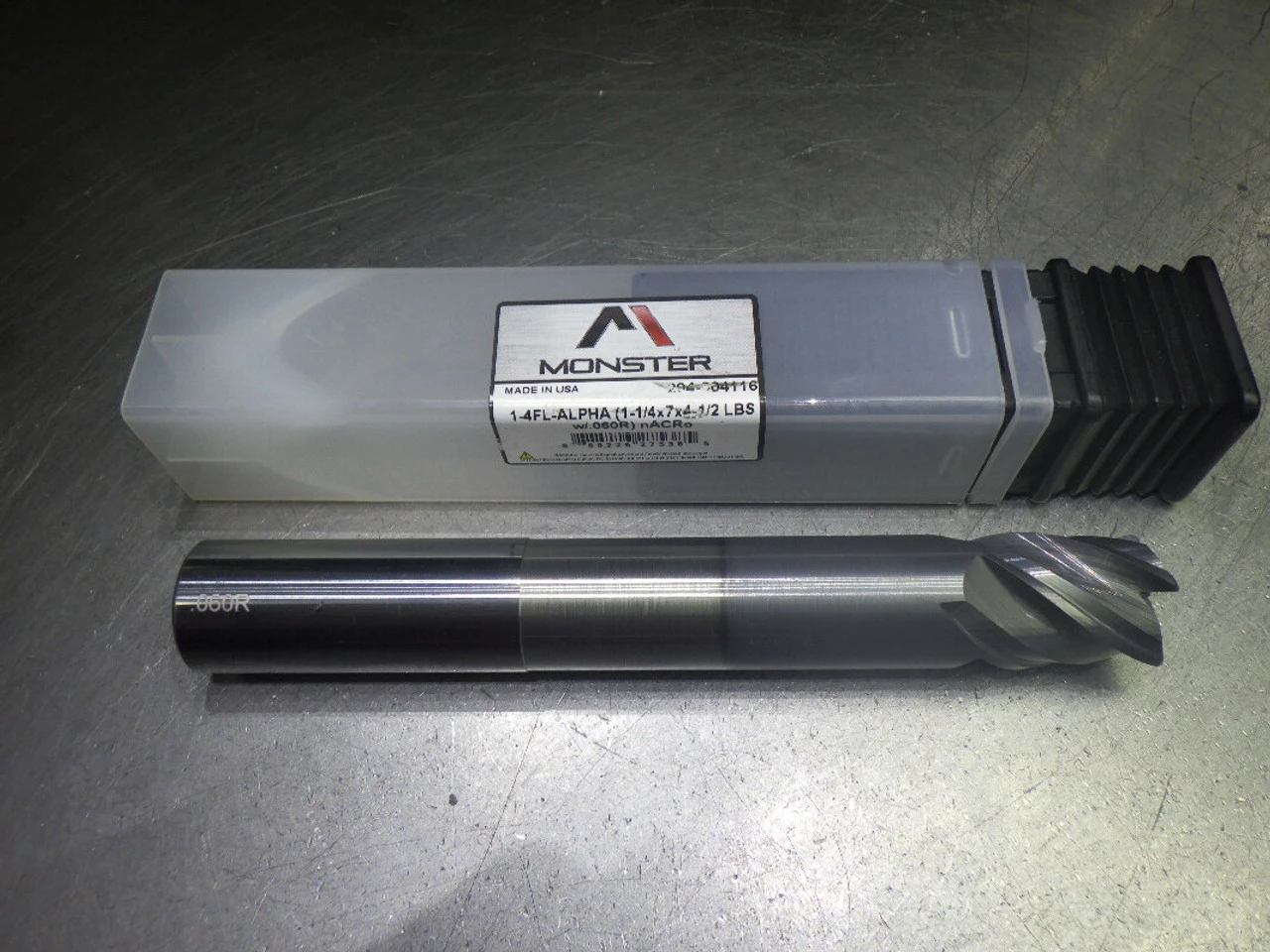 Monster 1" 4 Flute Carbide CR XL Endmill 1" Shank .06" R 294-004116 (LOC1118B)