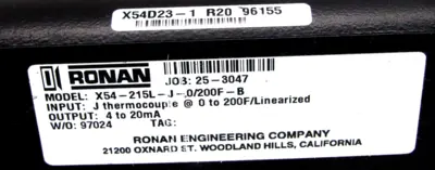 NEW RONAN X54-215L-J-0/200F-B THERMOCOUPLE TRANSMITTER X54215LJ0200FB