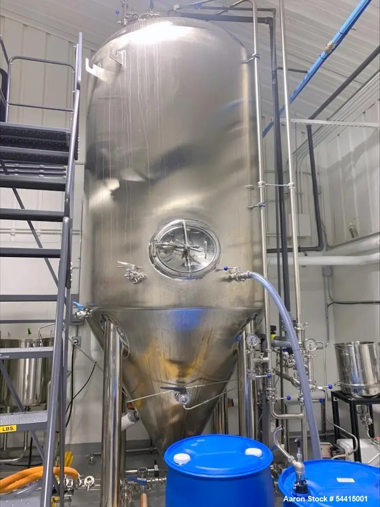 Used Glacier Tanks 40 BBL Stainless Steel Brew Tank / Fermenter – Jacketed Conical Fermentation Vessel