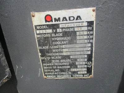 USED 2004 AMADA HFA-400W