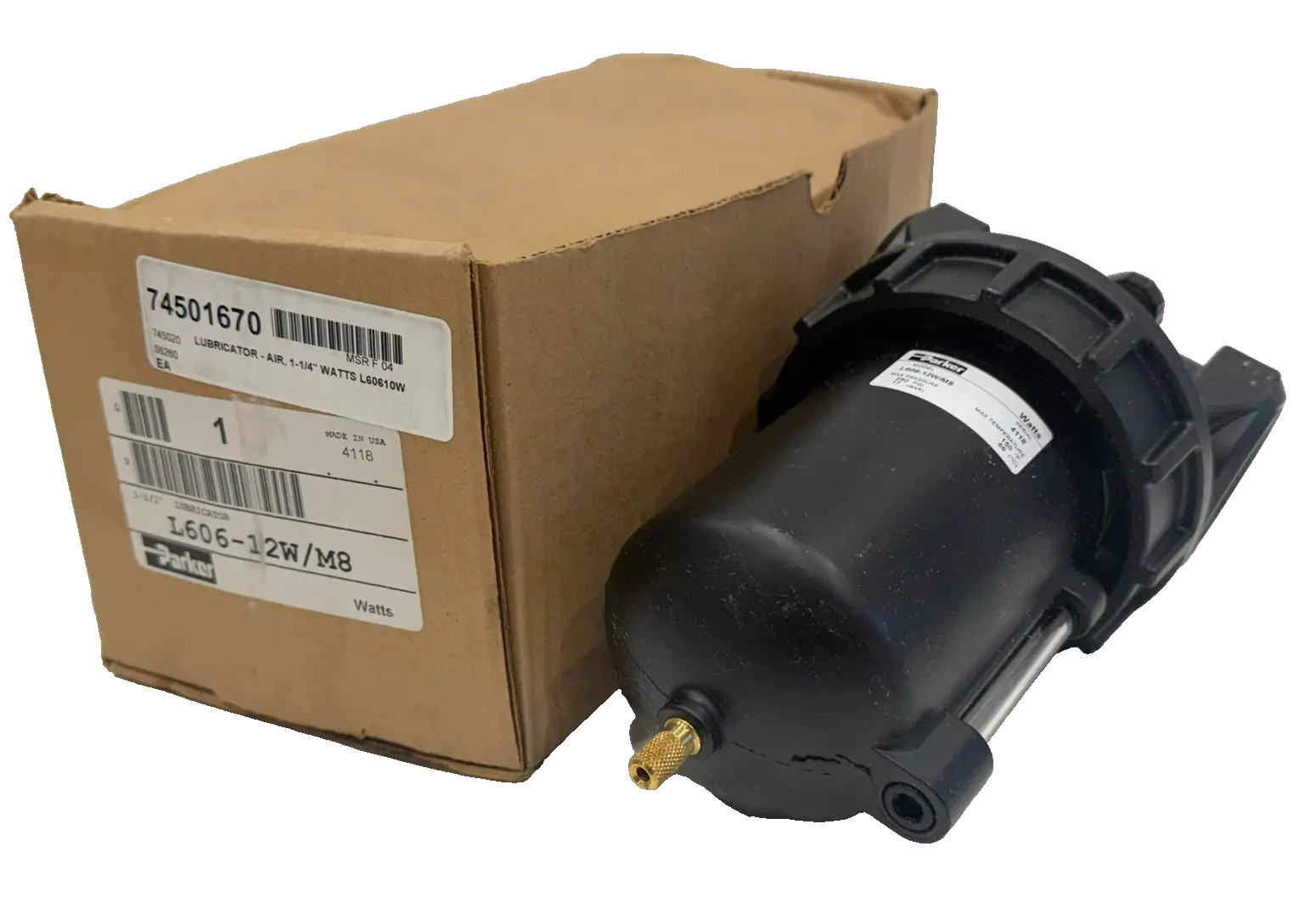 NEW PARKER L606-12W/M8 AIR LINE LUBRICATOR 1-1/2" L60612WM8