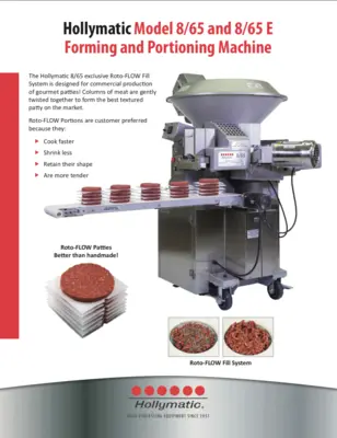 The Hollymatic 8/65 Patty Machine Forming and Portioning Machine