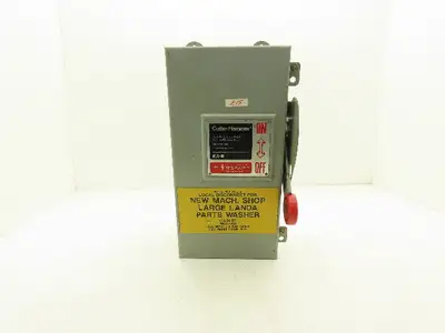 Cutler Hammer DH362FDK Eaton Safety Disconnect Switch 60A 600V Non-Fusible