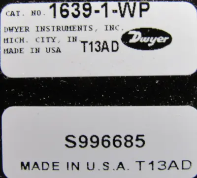 NEW DWYER 1639-1-WP PRESSURE SWITCH 16391WP