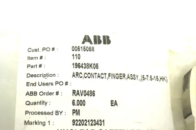 3 NEW ABB 196438K05 ARC CONTACT