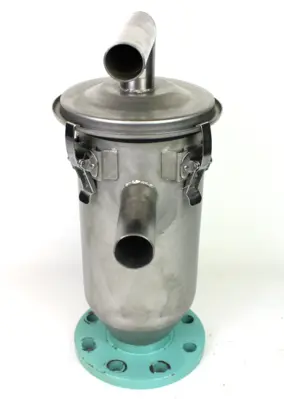 Stainless Steel Vacuum Hopper Receiver, 1/2" Inlet/Outlet, Fluted w/ Screen