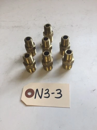 *New* 3/8" X 1/4" Brass Hex Nipple Reducer (Lot Of 7) *Warranty*Fast Shipping*