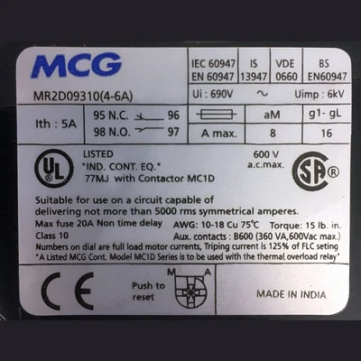 MCG MR2 D09 Overload