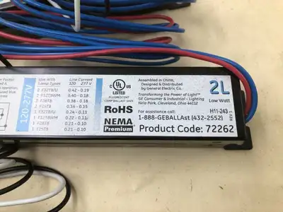 GE GE232MAX-L/ULTRA Outdoor 2-Lamp Instant Start T8 Ballast 120-277V -NIB of 5