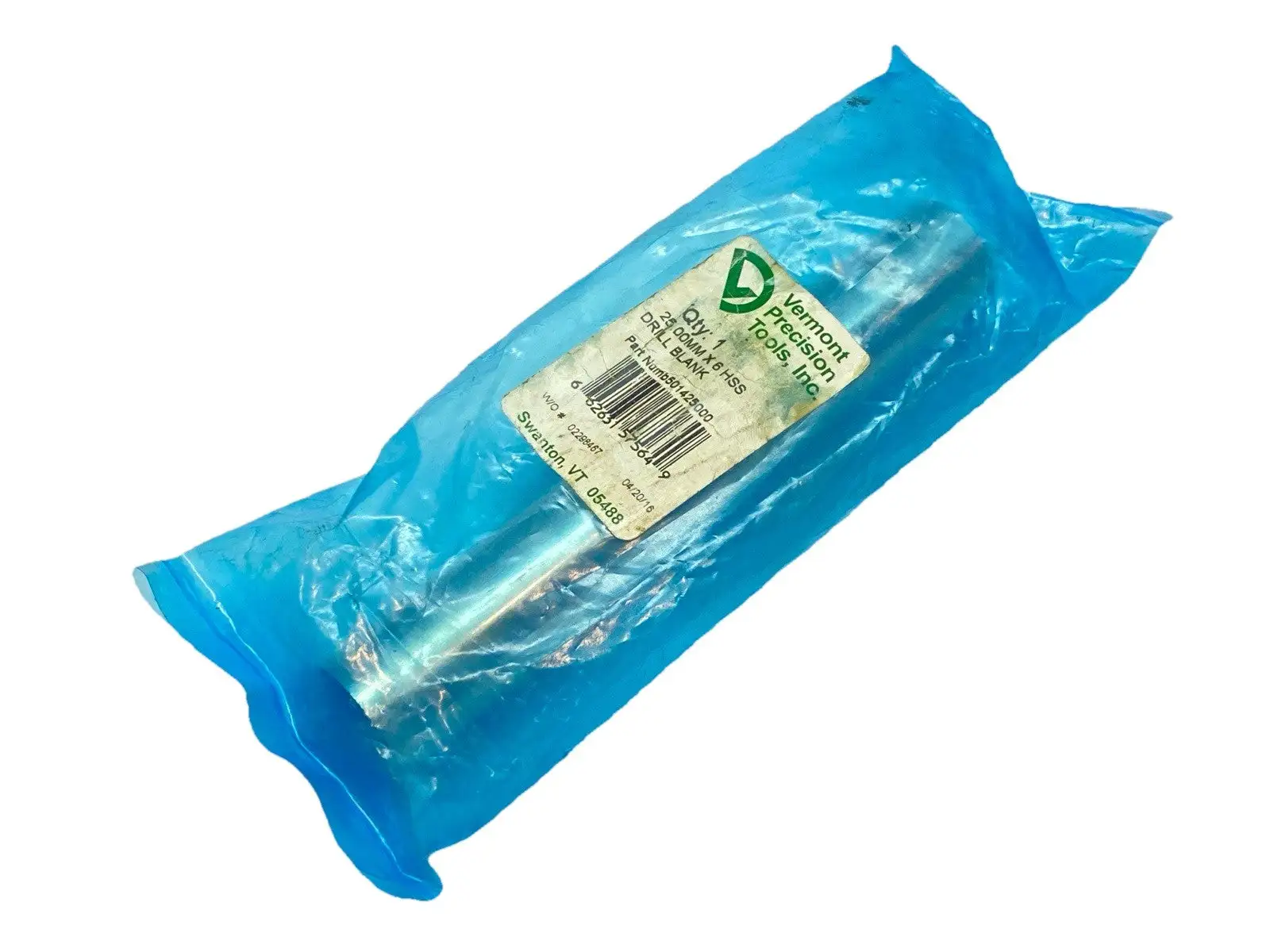 NEW VERMONT PRECISION TOOLS DRILL BLANK 25MM X 6 HSS