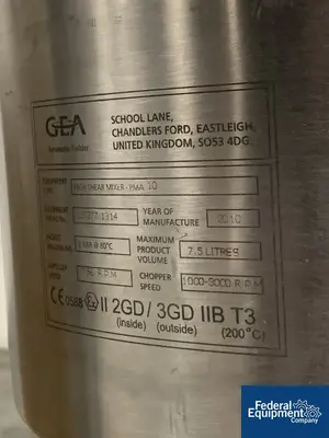 USED GEA Niro GEA Niro High Shear Granulator, Model PharmaConnect