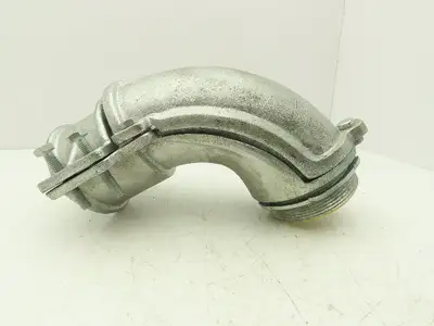 Eaton Crouse Hinds 746 3-1/2" FMC Clamp Type Connector 90 Degree Non-Insulated