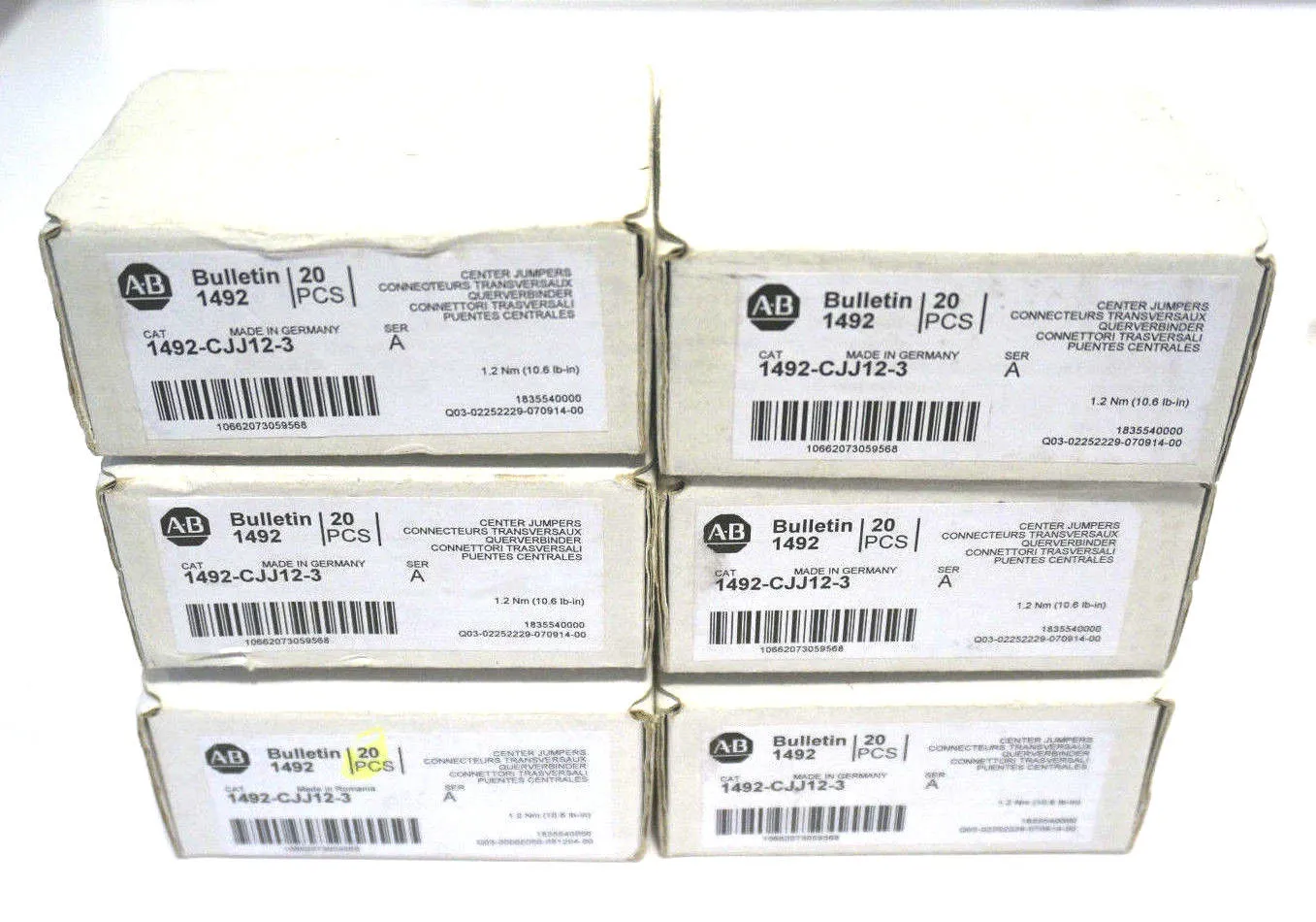 118 NEW ALLEN BRADLEY 1492-CJJ12-3 SER. A JUMPERS 1492CJJ123