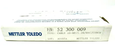 NEW METTLER TOLEDO 52 300 009 CABLE AS-MP/1.2M/BNC/CINCH