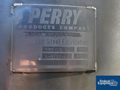 USED Perry Products 200 Gal Perry Tank, S/S