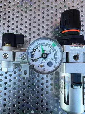 USED SMC NAW3000 FILTER REGULATOR 7 - 120 PSI W/ SMC GAUGE