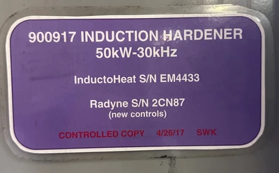INDUCTOHEAT 50KW INDUCTION HARDENER SYSTEM