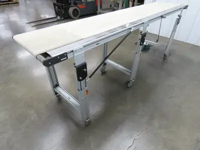 Dorner 2200 Portable Belt Conveyor 8'L x 21.25"W Variable Speed 115V 130FPM
