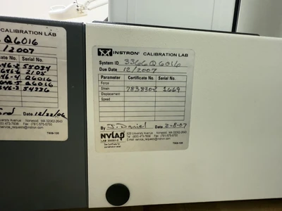 Instron Model 3366 Table Mounted Materials Testing System