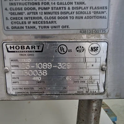 Hobart dish-washing machine # 904960