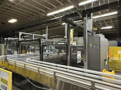 Priority One Automatic Bulk Container Depalletizer - Low Level