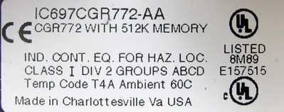 USED GE FANUC IC697CGR772-AA CENTRAL PROCESSOR UNIT IC697CGR772AA