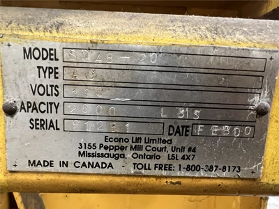 36" Econo Box Dumper Model SD48-20, 1 Hp