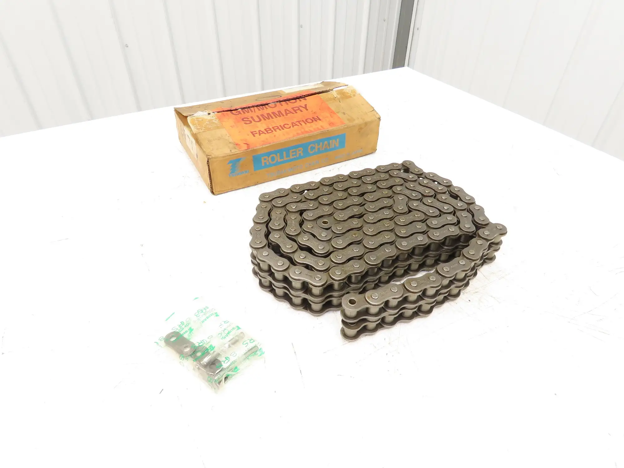 Tsubaki RS80-2 #80 Double Roller Chain Riveted W/Connecting Link 10' Length