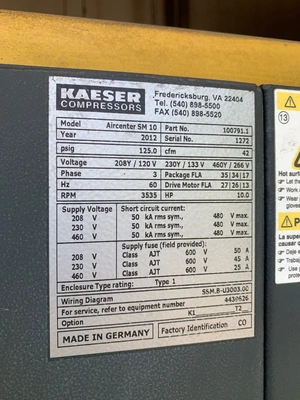 USED 2012 KAESER SM 10 AIRCENTER