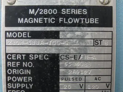 Foxboro 280H-SBBA-TSG-G Magnetic Flow Meter 1/2" Flow Tube 2800 Series 316 SST