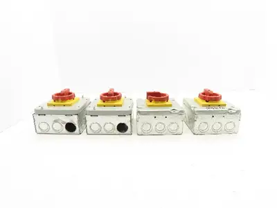 Siemens 3LD2203-0TK53 Rotary Disconnect Switch 2-Gang Steel Outlet Box Lot of 4