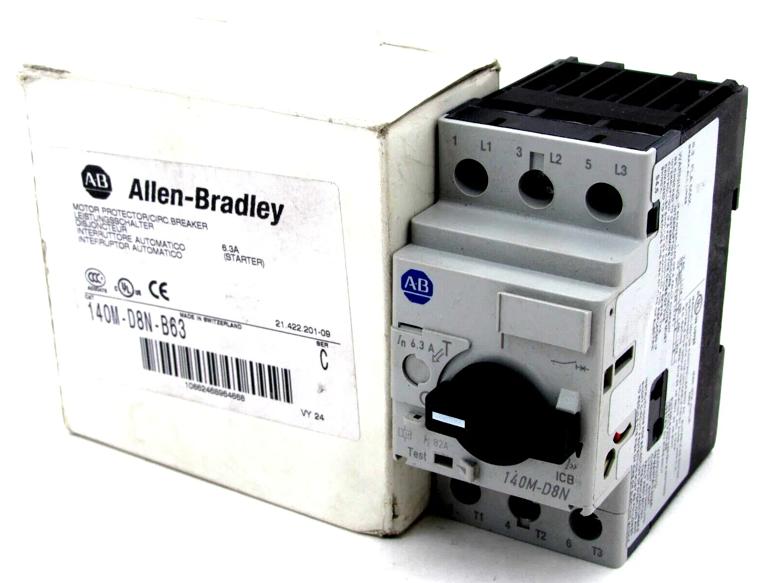 NEW ALLEN BRADLEY 140M-D8N-B63 CIRCUIT PROTECTOR SERIES C 140MD8NB63