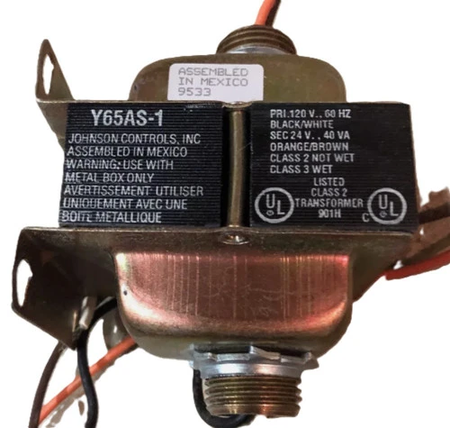 Johnson Controls Y65AS-1C Transformer, 40VA, 120V 60Hz Pri, 24VAC Sec, Foot Mnt [New]