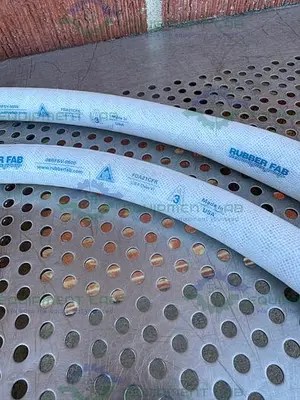 USED RUBBER FAB 08RFSV-0500 SILICONE HOSE 144" W/ 1/2" SANITARY FITTING