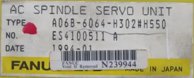 REFURBISHED FANUC A06B-6064-H302#H550 SPINDLE DRIVE A06B6064H302H550