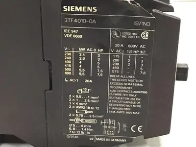 Used SIEMENS 3TF4010-0A PLC Contactors Michigan US | Ideal Machinery #1284024