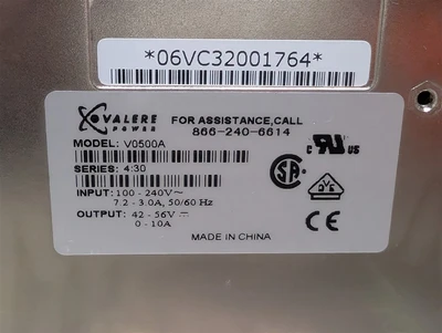 Valere Power V0500A Eltek Rectifier Power Supply Module Series 4:30 Used