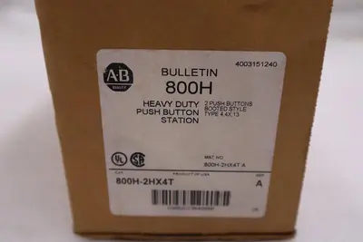 NEW ALLEN BRADLEY 800H-2HX4T 800T/H ASSEMBLED STATION TWO FLUSH STOCK H141