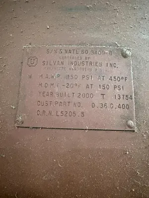 SILVAN INDUSTRIES AIR RECIEIVER TANK. STOCK #0432126
