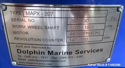 USED ALFA LAVAL MAPX-207