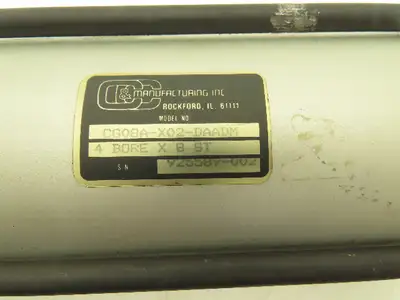 Pneumatic Air Cylinder 4" Bore 8" Stroke 250 PSI 10.25" Extended Rod