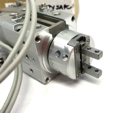 Used SMC Pneumatic Rotary Gripper Module, w/ Auto Switches Rotary Actuators Michigan US | Maverick Industrial Sales #1389152
