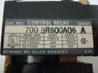 Allen Bradley 700-BR600A06 Control Relay Series A New NIB