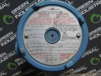 United Electric J120-376 9852 Pressure Switch 15A 480VAC 500 PSI MWP Used