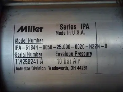 USED MILLER ELECTRIC IPA-61B4N-0050-25.000-0020-N22N-0