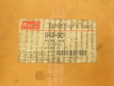 Rexnord 843-BC Tabletop Chain Guide Steel Base Roller Chain 1/2" Pitch 10'L