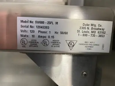 Used Duke Used Duke SW600-25fl 1 Compartment Steam Table Food Warmer Serving Counter 120V Steam Tables (Food) Illinois US | Falcon Restaurant Supply #1375740