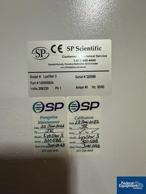 USED FTS Systems Inc. 4.6 Sq Ft FTS Systems/SP Scientific LyoStar 3 Mobile Freeze Dryer Lyophilizer