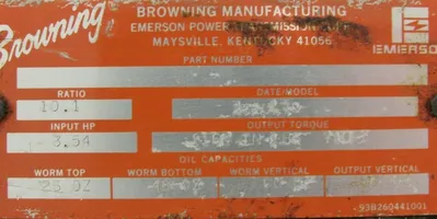 USED BROWNING 262UL10 GEAR REDUCER 10:1