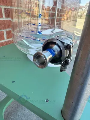 Used CHEMGLASS 20 LITER JACKETED GLASS REACTOR W/ J-KEM OVERHEAD STIRRER Reactors California US | Equipment Lab #1388409